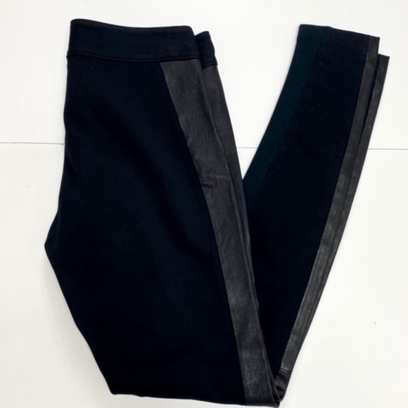 Rag and Bone Rare Lambskin Side Panel Leggings Stretch Leather Pants in Black - Picture 8 of 9